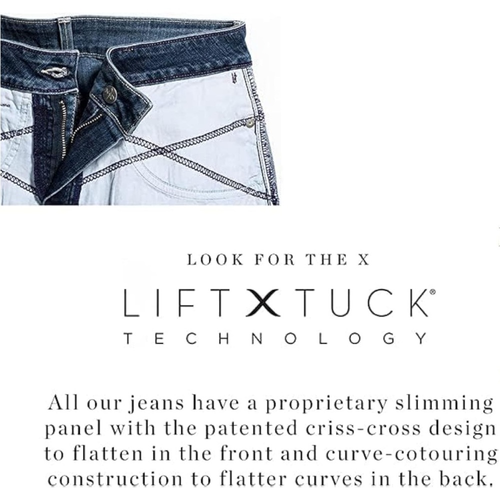 NYDJ | Marilyn Straight Lift X Tuck Technology Grey Wash Denim Stretchy Jeans - Picture 15 of 15